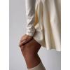 imageCHARTOU Women Basic Sweater Dress Long Sleeve Pleated Flared Knitted Short DressesCream