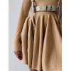 imageCHARTOU Women Basic Sweater Dress Long Sleeve Pleated Flared Knitted Short DressesKhaki