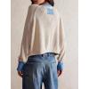 imageCHARTOU Women Button Up Cable Knit Sweater Jacket Fall Color Block Short Knitted Cropped Cardigan Sweater Y2k Crop TopApricot