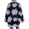 imageCHARTOU Women Cardigan Sweater Oversized Button Down V Neck Open Front Floral Sweater Tops with PocketsNavy