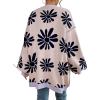 imageCHARTOU Women Cardigan Sweater Oversized Button Down V Neck Open Front Floral Sweater Tops with PocketsPink