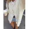 imageCHARTOU Women Cardigan Sweaters Oversized Chunky Cable Knit Button Down Open Front CardigansWhite