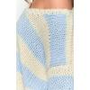 imageCHARTOU Women Chunky Knit Cable Pullover Sweater Oversized V Neck Long Sleeve Off Shoulder Tops Fall OutfitsBlue