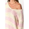 imageCHARTOU Women Chunky Knit Cable Pullover Sweater Oversized V Neck Long Sleeve Off Shoulder Tops Fall OutfitsPink