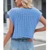 imageCHARTOU Women Chunky Knit Vest Button Down Sleeveless Sweater Tank Tops Going Out OutfitsBlue