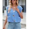 imageCHARTOU Women Chunky Knit Vest Button Down Sleeveless Sweater Tank Tops Going Out OutfitsBlue