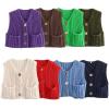 imageCHARTOU Women Chunky Knit Vest Button Down Sleeveless Sweater Tank Tops Going Out OutfitsCream