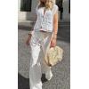 imageCHARTOU Women Chunky Knit Vest Button Down Sleeveless Sweater Tank Tops Going Out OutfitsCream