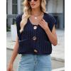 imageCHARTOU Women Chunky Knit Vest Button Down Sleeveless Sweater Tank Tops Going Out OutfitsNavy