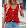 imageCHARTOU Women Chunky Knit Vest Button Down Sleeveless Sweater Tank Tops Going Out OutfitsRed