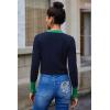 imageCHARTOU Women Color Block Cardigan Sweater Lightweight Basic Sweater Open Front Cropped Cardigan ShrugsNavy