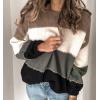 imageCHARTOU Women Color Block Knit Pullover Sweater Fall 2025 Outfits Slouchy Long Sleeve Jumper TopsGrey