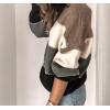 imageCHARTOU Women Color Block Knit Pullover Sweater Fall 2025 Outfits Slouchy Long Sleeve Jumper TopsGrey