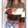 imageCHARTOU Women Color Block Knit Pullover Sweater Fall 2025 Outfits Slouchy Long Sleeve Jumper TopsOrange