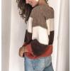 imageCHARTOU Women Color Block Knit Pullover Sweater Fall 2025 Outfits Slouchy Long Sleeve Jumper TopsOrange