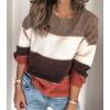 imageCHARTOU Women Color Block Knit Pullover Sweater Fall 2025 Outfits Slouchy Long Sleeve Jumper TopsOrange