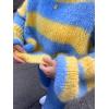 imageCHARTOU Women Color Block Striped Sweater Fall Oversized Fuzzy Chunky Knit Pullover Sweater OutwearBlue