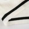 imageCHARTOU Women Contrast Color Pullover Sweater 2025 Fall Outfits Oversized V Neck Knit Jumper TopsWhite