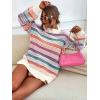 imageCHARTOU Women Contrast Striped Pullover Sweater 2025 Fall Outfits Oversized Knit Jumper TopsPink