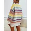 imageCHARTOU Women Contrast Striped Pullover Sweater 2025 Fall Outfits Oversized Knit Jumper TopsYellow