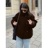 imageCHARTOU Women Crop Pea Coat Wool Blend Winter Loose Casual Short Jacket OutwearCoffee