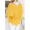 imageCHARTOU Women Cute Ripped Knitted Sweater Distressed Oversized Crop Knit Pullover Sweater KnitwearYellow