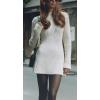 imageCHARTOU Women Fall Sweater Dress Mock Neck Stretchy Rib Knit y2k Mini Dress Pullover SweaterWhite