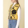 imageCHARTOU Women Floral Boho Knit Vest Top Vintage Open Front Cap Sleeve Sweater Short Vest Fall OutfitsYellow2