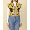 imageCHARTOU Women Floral Boho Knit Vest Top Vintage Open Front Cap Sleeve Sweater Short Vest Fall OutfitsYellow2