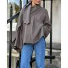 imageCHARTOU Women Large Cross Front Cape Shawl Cardigan Coat Elegant Knit Wrap Cloak Sweater Poncho JacketDark Brown