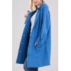 imageCHARTOU Women Long Cardigan Notched Collar Button Down Loose Fit Knit Blazer Sweater JacketBlue