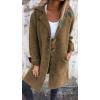 imageCHARTOU Women Long Cardigan Notched Collar Button Down Loose Fit Knit Blazer Sweater JacketBrown
