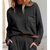 imageCHARTOU Women Ribbed Long Sleeve Oversized Knit Sweater Crewneck Slouchy Knitted Pullover Sweater Fall Winter Jumper TopBlack