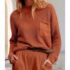 imageCHARTOU Women Ribbed Long Sleeve Oversized Knit Sweater Crewneck Slouchy Knitted Pullover Sweater Fall Winter Jumper TopBrick Red