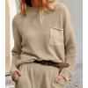 imageCHARTOU Women Ribbed Long Sleeve Oversized Knit Sweater Crewneck Slouchy Knitted Pullover Sweater Fall Winter Jumper TopKhaki