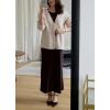 imageCHARTOU Women Slouchy Fuzzy Knit Cardigan Sweater Fall V Neck Button Down Long Sleeve Sweater CoatApricot