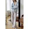 imageCHARTOU Women Slouchy Fuzzy Knit Cardigan Sweater Fall V Neck Button Down Long Sleeve Sweater CoatBlue