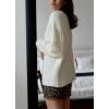 imageCHARTOU Women Slouchy Fuzzy Knit Cardigan Sweater Fall V Neck Button Down Long Sleeve Sweater CoatWhite