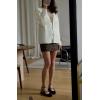imageCHARTOU Women Slouchy Fuzzy Knit Cardigan Sweater Fall V Neck Button Down Long Sleeve Sweater CoatWhite