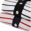 imageCHARTOU Women Striped Cardigan Sweater Lapel Collar Open Front Button Down Knit CardigansBlack