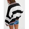 imageCHARTOU Women Sweater Fall 2025 Oversized Color Block Striped Long Sleeve Loose Pullover Sweater Knitted TopsBlack