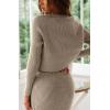 imageCHARTOU Women Two Piece Sweater Skirt Set Outfits Knit Sweater Top Pullover Knitted Slit Bodycon Pencil SkirtDark Apricot
