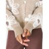imageCHARTOU Women V Neck Floral Furry Crop Cardigan Knitted Button Down Cashmere Sweater Fall OutfitsApricot