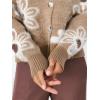 imageCHARTOU Women V Neck Floral Furry Crop Cardigan Knitted Button Down Cashmere Sweater Fall OutfitsKhaki