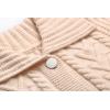 imageCHARTOU Women Winter Thick Cardigan Lapel Collar Button Down Chunky Knit Coatigan Sweater JacketApricot