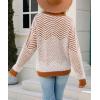 imageCHARTOU Women Zigzag Fuzzy Sweater Pullover Long Sleeve Crewneck Knit Sweater Jersey JumperBrown