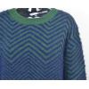 imageCHARTOU Women Zigzag Fuzzy Sweater Pullover Long Sleeve Crewneck Knit Sweater Jersey JumperNavy