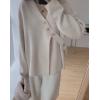 imageCHARTOU Womens Chic Irregular Wrap Open Front Cardigan Loose Fit SweaterApricot