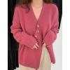 imageCHARTOU Womens Chic Irregular Wrap Open Front Cardigan Loose Fit SweaterRose