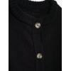imageCHARTOU Womens Knit Button Down Cape Shawl Cardigan Crew Neck Cloak Sweater Coat Fall Elegant Poncho JacketBlack